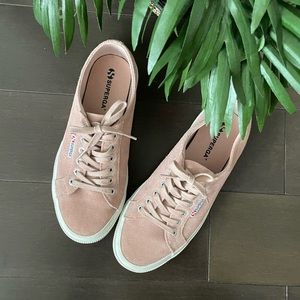 Superga Pink Suede Leather Sneakers